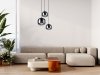 Lampa wisząca potrójna szklana okrągła dekoracyjna czarna w nowoczesnym stylu minimalistyczna Calto PND-67705-3-BK-SG Italux
